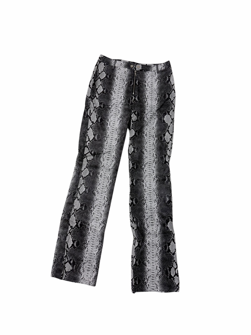 I Am Gia Snake Print Wide-Leg Pants - Black & Gray